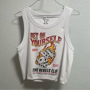 Rebel Soul Collective White Graphic Tank Top